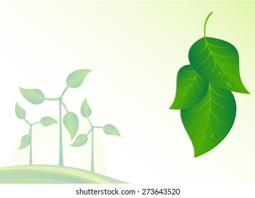 Wind generator, green energy. Vector  background.