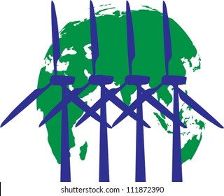 Wind generator and green world.