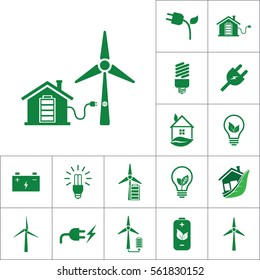 wind generator icon, alternative energy set on white background