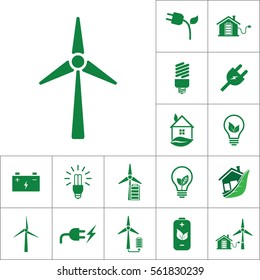 wind generator icon, alternative energy set on white background
