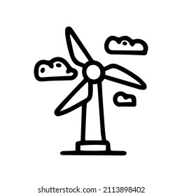 wind generator line vector doodle simple icon
