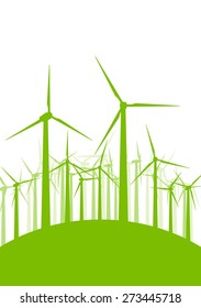 Wind generator turbine clean energy concept vector background concept