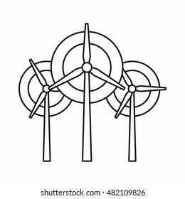 Wind generator turbines icon in outline style on a white background vector illustration