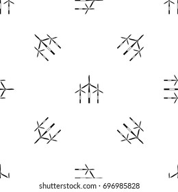 Wind generator turbines pattern repeat seamless in black color for any design. Vector geometric illustration