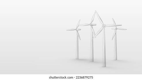 Wind generators. Ecology and Green energy concept. Vector illustration