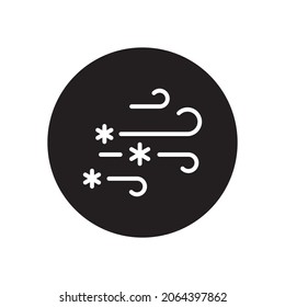 icono de glifo de viento aislado en fondo blanco
