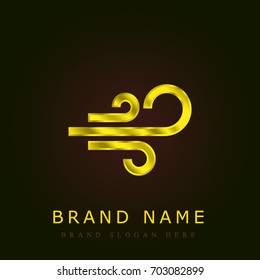 Wind golden metallic logo