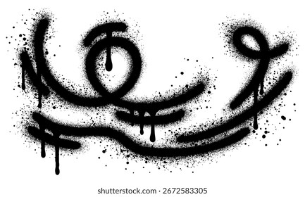 Graffiti de viento con pintura en aerosol negra para diseño conceptual.