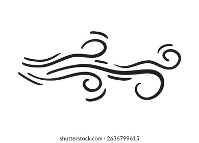 wind gust cartoon icon doodle hand drawn. Outline drawing wind gust cartoon line clipart symbol. Vector illustration