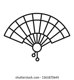 Wind hand fan icon. Outline wind hand fan vector icon for web design isolated on white background