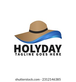 wind hat travel logo template