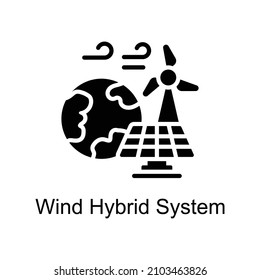 Wind Hybrid System vector Solid icon for web isolated on white background EPS 10 file