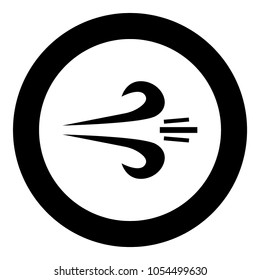 Wind  icon black color in circle or round