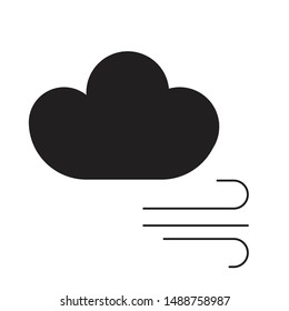 wind icon black and isolated vector illustration