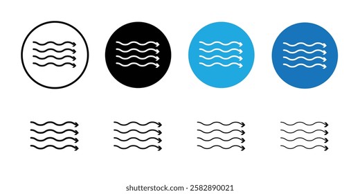 Wind icon Black line art vector logo set