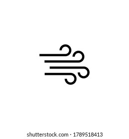 Wind icon  in black line style icon, style isolated on white background