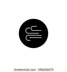Wind icon in black round style. Weather and season icons