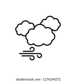 Wind icon. Cloud sign. Strong wind or tempest symbol. Global connect network