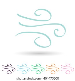 Wind icon with colors template, vector