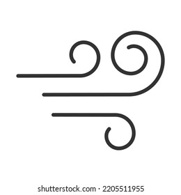 Wind Icon. Editable Bold Outline With Color Fill Design. Vector Illustration.