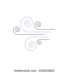 Wind icon. Flat color design. Vector illustration.