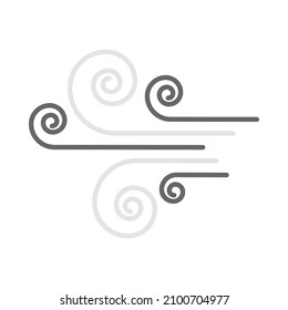 Wind Icon. Flat Color Design. Vector Illustration.