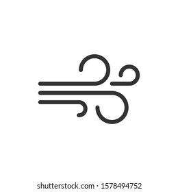 Wind icon in flat style. Air vector illustration on white isolated background. Breeze business concept.