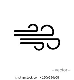 Wind icon in flat style isolated on grey background. For your design, logo. Vector illustration