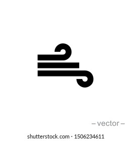 Wind icon in flat style isolated on grey background. For your design, logo. Vector illustration