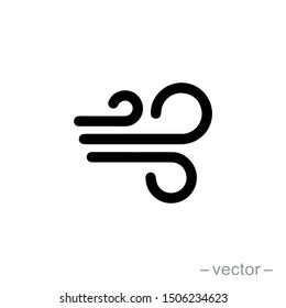 Wind icon in flat style isolated on grey background. For your design, logo. Vector illustration