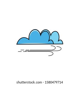 Wind icon in flat style For your design, logo. Vector illustration