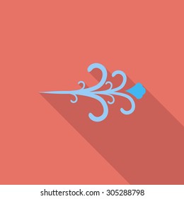Wind icon. Flat vector related icon with long shadow for web and mobile applications. It can be used as - logo, pictogram, icon, infographic element. Vector Illustration.