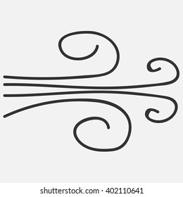 Wind icon, flat weather design, vector