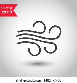 Wind icon. Wind flow vector sign.  Weather wind symbol