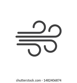 Wind icon. Wind flow vector sign.  Weather wind symbol