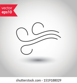 Wind icon. Wind flow vector sign design.  Weather wind flat symbol. EPS 10 pictogram