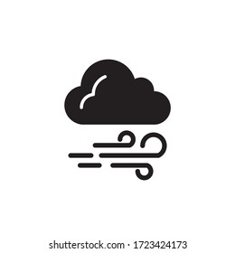 wind icon glyph vector. nature icon isolated on white background
