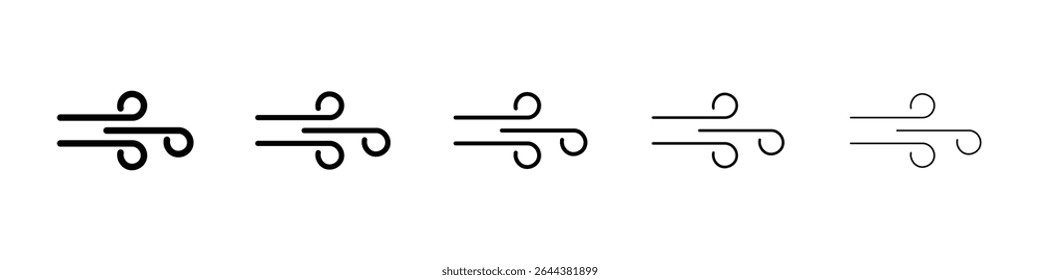 Wind icon graphic set. trendy stroke line style