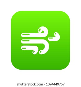Wind icon green vector isolated on white background