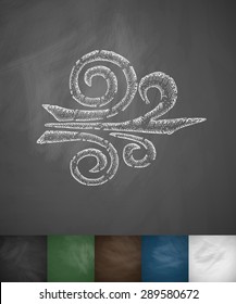 wind icon. Hand drawn vector illustration. Chalkboard Design