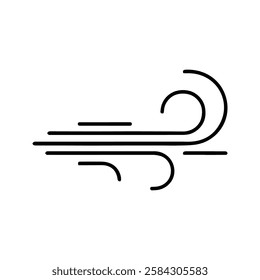 Wind Icon. illustration of Gusts of Wind. Symbol of air speed and cloud direction. air route.