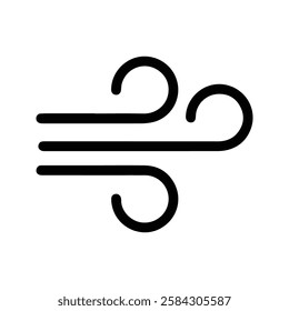 Wind Icon. illustration of Gusts of Wind. Symbol of air speed and cloud direction. air route.