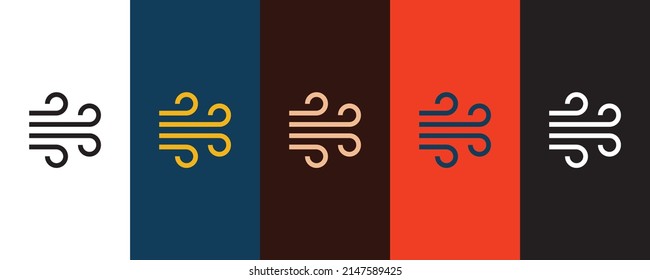 Símbolo de símbolo vectorial aislado de ilustración de icono de viento