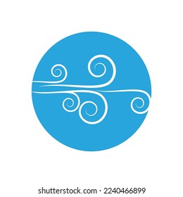 Diseño de plantillas vectoriales de logotipo aislado de icono de viento