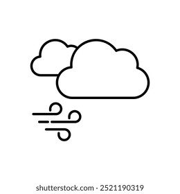 Ícone de vento isolado em um fundo branco. Ilustração vetorial.