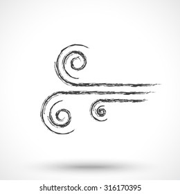 Wind icon isolated on white background. Wind symbol.