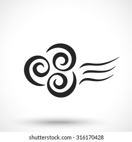 Wind icon isolated on white background. Wind symbol.
