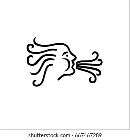 Wind icon isolated on white background. Wind symbol.