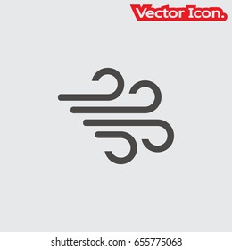 wind icon isolated sign symbol and flat style for app, web and digital design. Vector illustration.