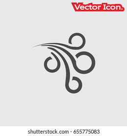 wind icon isolated sign symbol and flat style for app, web and digital design. Vector illustration.